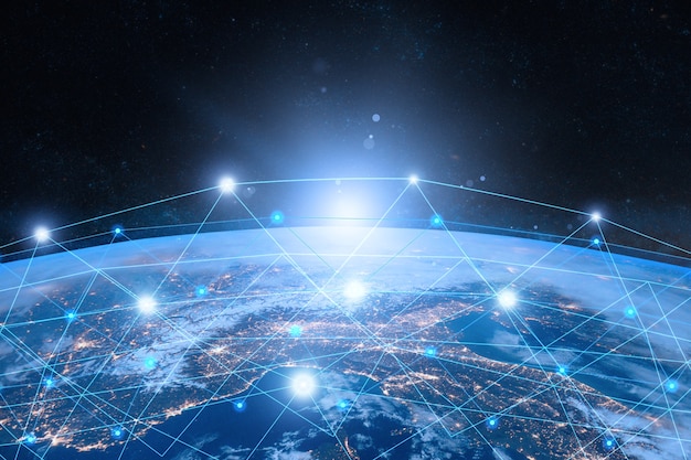 Intercambio de datos y redes en el planeta tierra