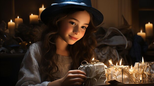 Foto intercambio de regalos de hanukkah una tradición festiva de dar y recibir