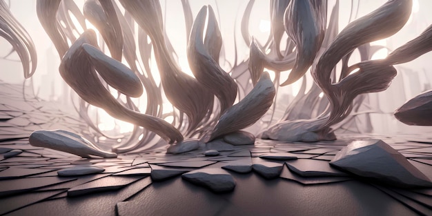 Interesante fondo abstracto con ondas 3d