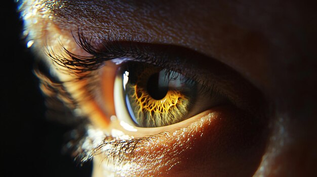 Un interesante primer plano de los ojos