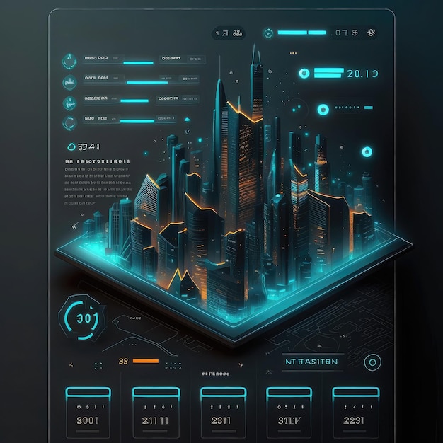 Interface do usuário para cidade inteligente gerada por IA