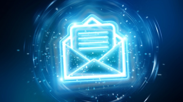 Interface holográfica de email digital