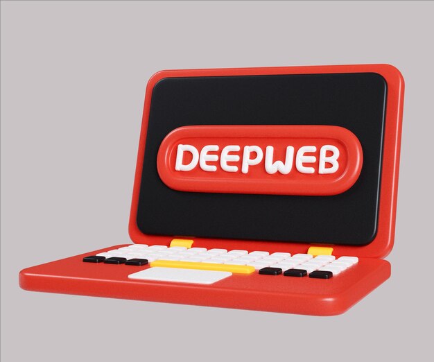 Interfaz de acceso a la web profunda en el renderizador 3D de la computadora portátil