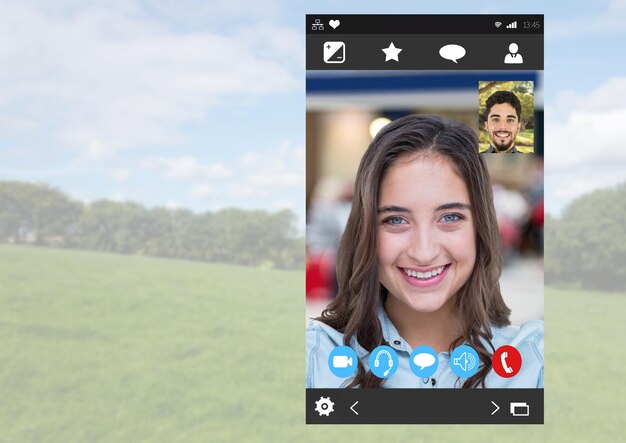 Foto interfaz de la aplicación de chat de video social