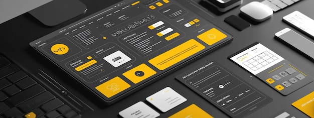Interfaz de aplicación web mostrada en un espacio de trabajo moderno con un diseño elegante
