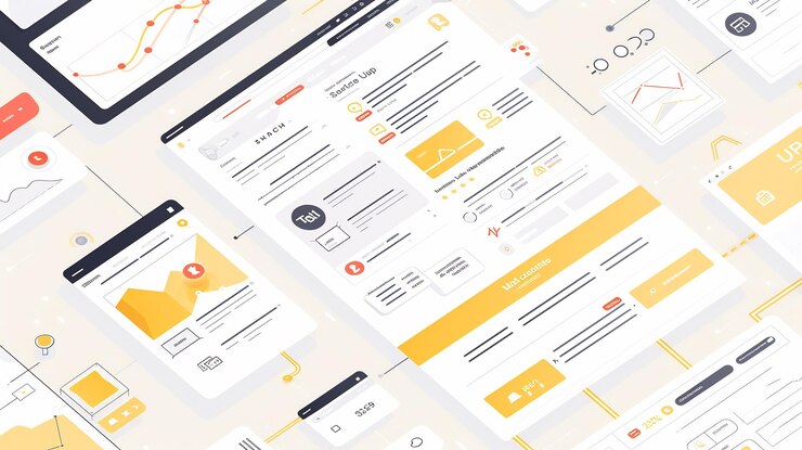 Foto la interfaz de experiencia del usuario (ux) hace hincapié en la importancia de la arquitectura de la información (ia) y el diseño de la interacción.