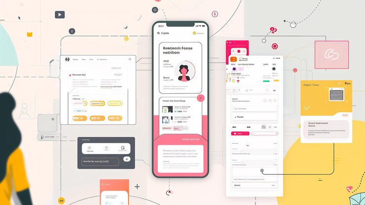 Foto la interfaz de experiencia del usuario (ux) hace hincapié en la importancia de la arquitectura de la información (ia) y el diseño de la interacción.