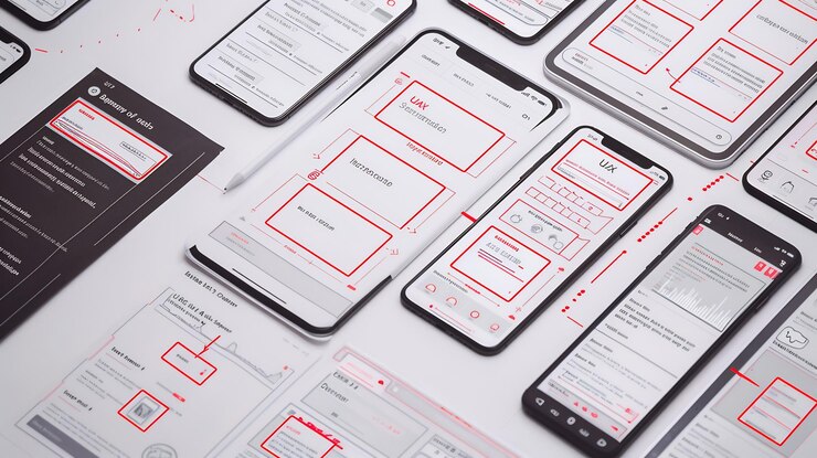 Foto la interfaz de experiencia de usuario (ux) hace hincapié en el papel de la psicología cognitiva en la configuración de los wireframes de flujo de usuario
