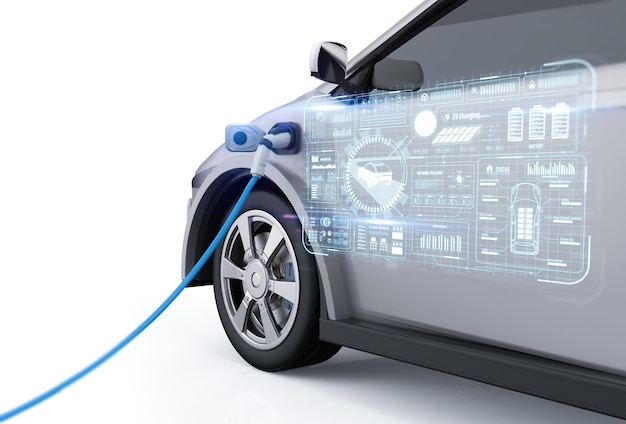 Interfaz gráfica de visualización de la estación de recarga en el automóvil o vehículo eléctrico