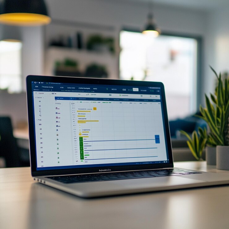 Foto interfaz de gráfico de gantt con fechas límite de dependencias y fases de proyecto en trello
