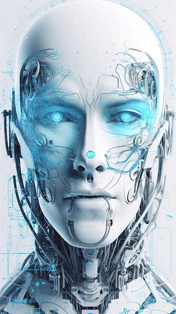 interfaz Hombre cara Gráfica abstracta alta tecnología IA generativa