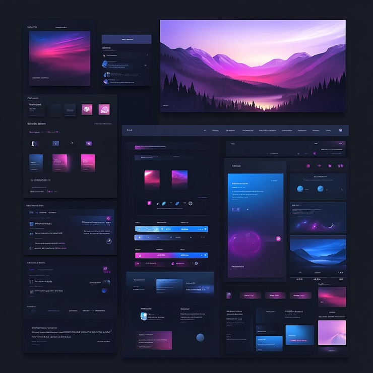 Foto una interfaz de personalización de sitio web con opciones para esquemas de colores de diseño y widgets