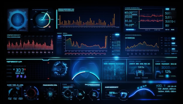 Interfaz de usuario de gráfico de mercado digital de finanzas futuristas con diagrama Concepto gráfico de tecnología hud