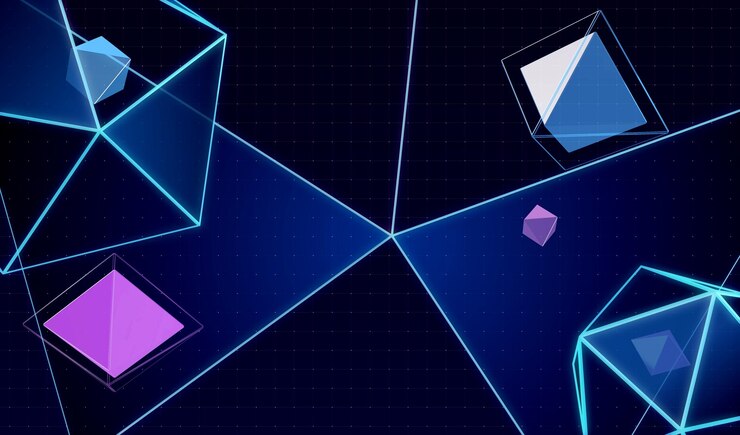 Foto interfaz de visualización de patrón de forma de polígono abstracto fondo de tecnología digital