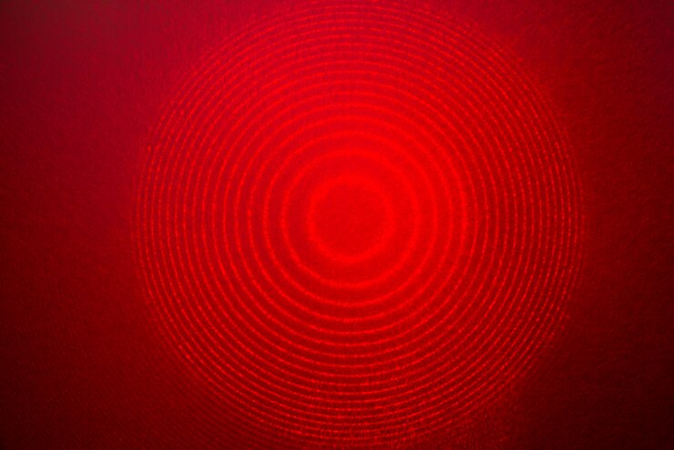 Foto interferência de laser vermelho