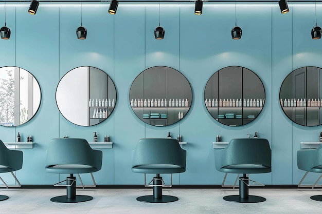 Foto interieur eines modernen friseursalons