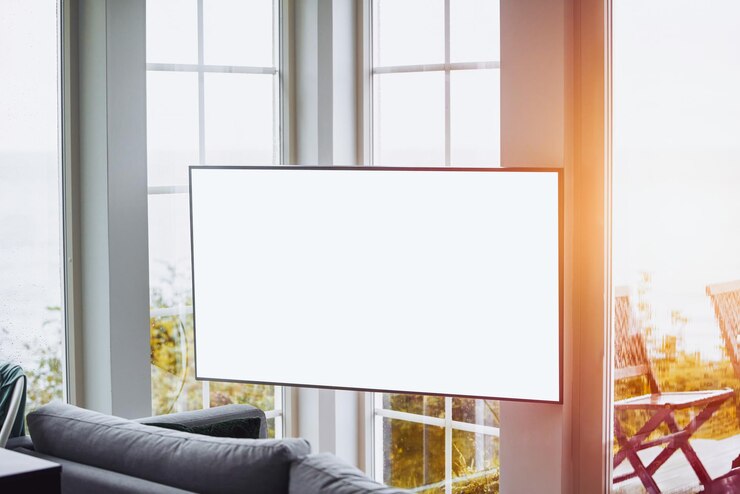 Foto interior acogedor con tv y vista al océano