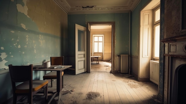 Interior de apartamento abandonado