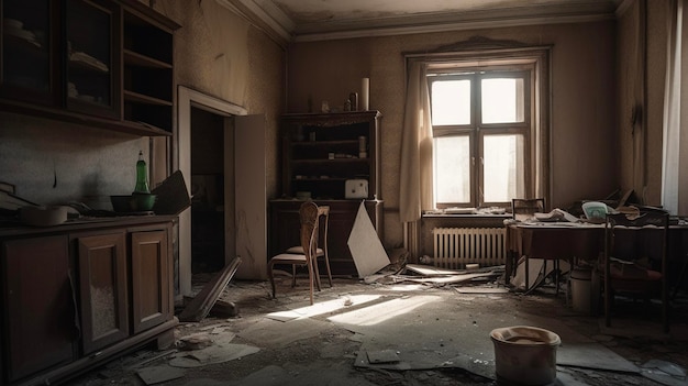 Interior de apartamento abandonado