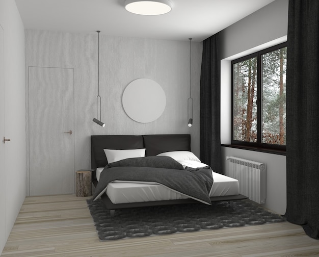 interior de apartamento moderno, 3D