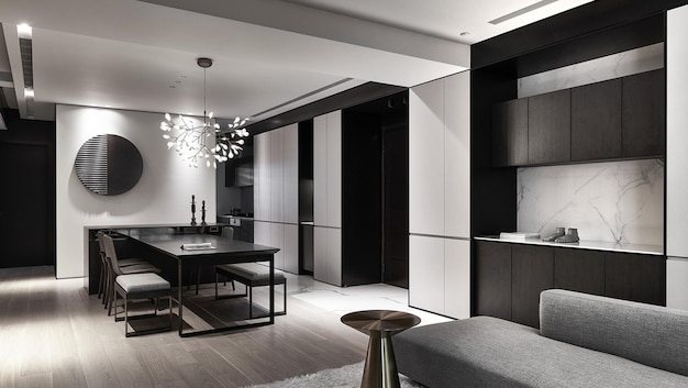 Interior de un apartamento moderno y minimalista