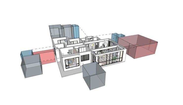 Foto interior de un apartamento moderno y minimalista
