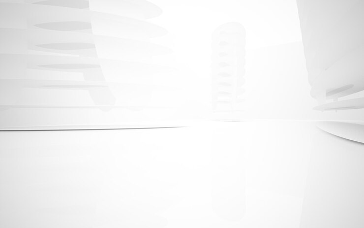 Foto interior arquitetônico minimalista branco abstrato com janela. ilustração 3d e renderização.