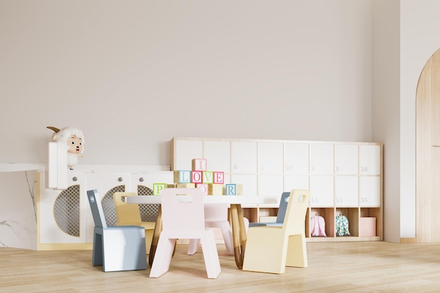 Interior de un aula de jardín de infancia moderna