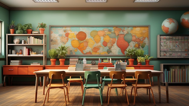 Interior de un aula de jardín de infancia moderna
