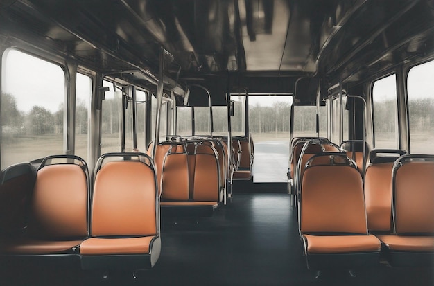 Interior de autobús de pasajeros vacío