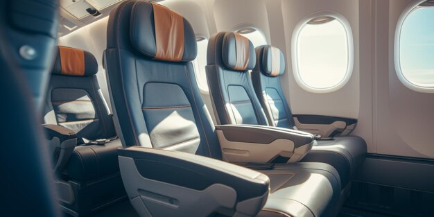 Interior del avión de negocios clase de negocios IA generativa