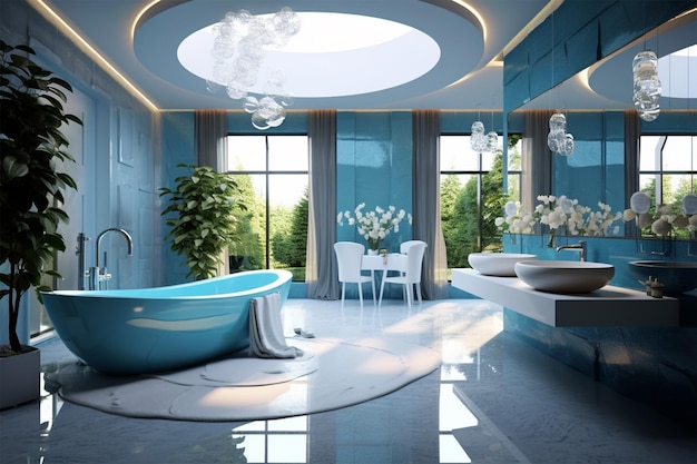 interior de baño de lujo brillante