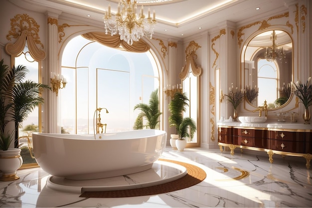 Interior de baño de lujo