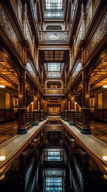 El interior de la biblioteca del estado de nueva york.