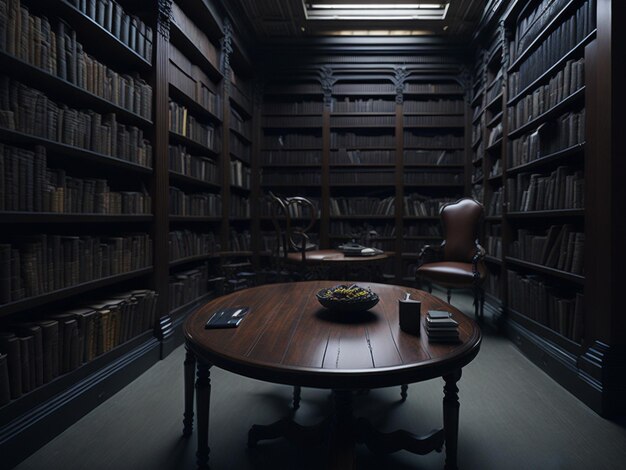 interior de la biblioteca con libros