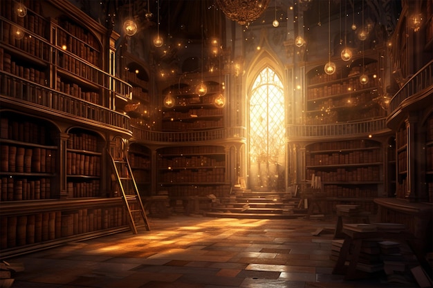 interior de la biblioteca