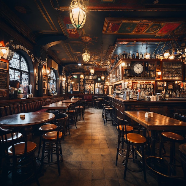 el interior de un bonito bar