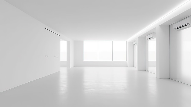 Interior branco minimalista interior vazio Generative Ai