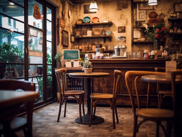 El interior del café la perla