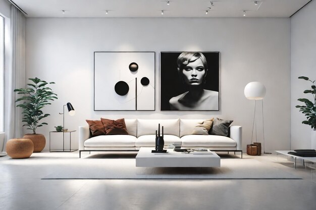 interior de una casa moderna con un diseño elegante y comodidad generativa ai