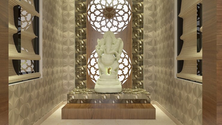 Interior de la casa moderna de renderizado 3D
