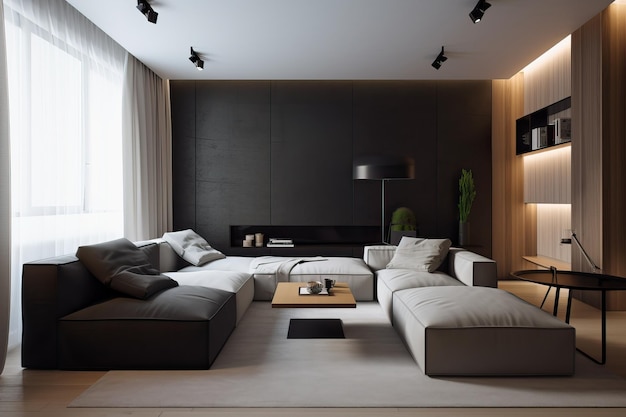 Foto interior clássico elegante com um sofá generativo ai
