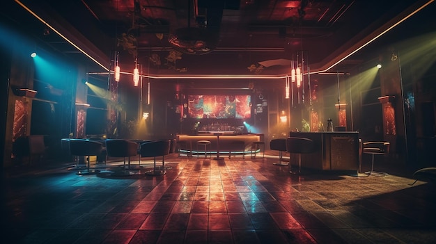 Interior de club nocturno con bargenerativo ai.