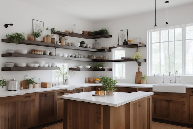 Interior de cocina de campo moderno