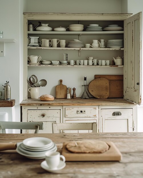 Interior de una cocina de estilo campesino de estilo rústico