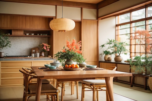 Interior de cocina de estilo japonés.