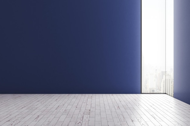 Interior contemporâneo com parede em branco
