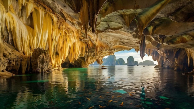 El interior de la cueva de Ha Long Ha Long Bay