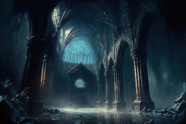 Interior da catedral gótica