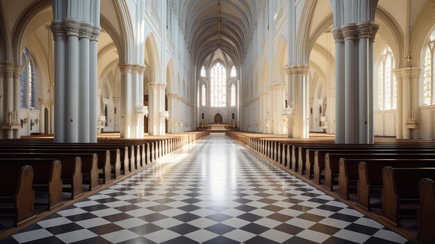 Interior da catedral manchado